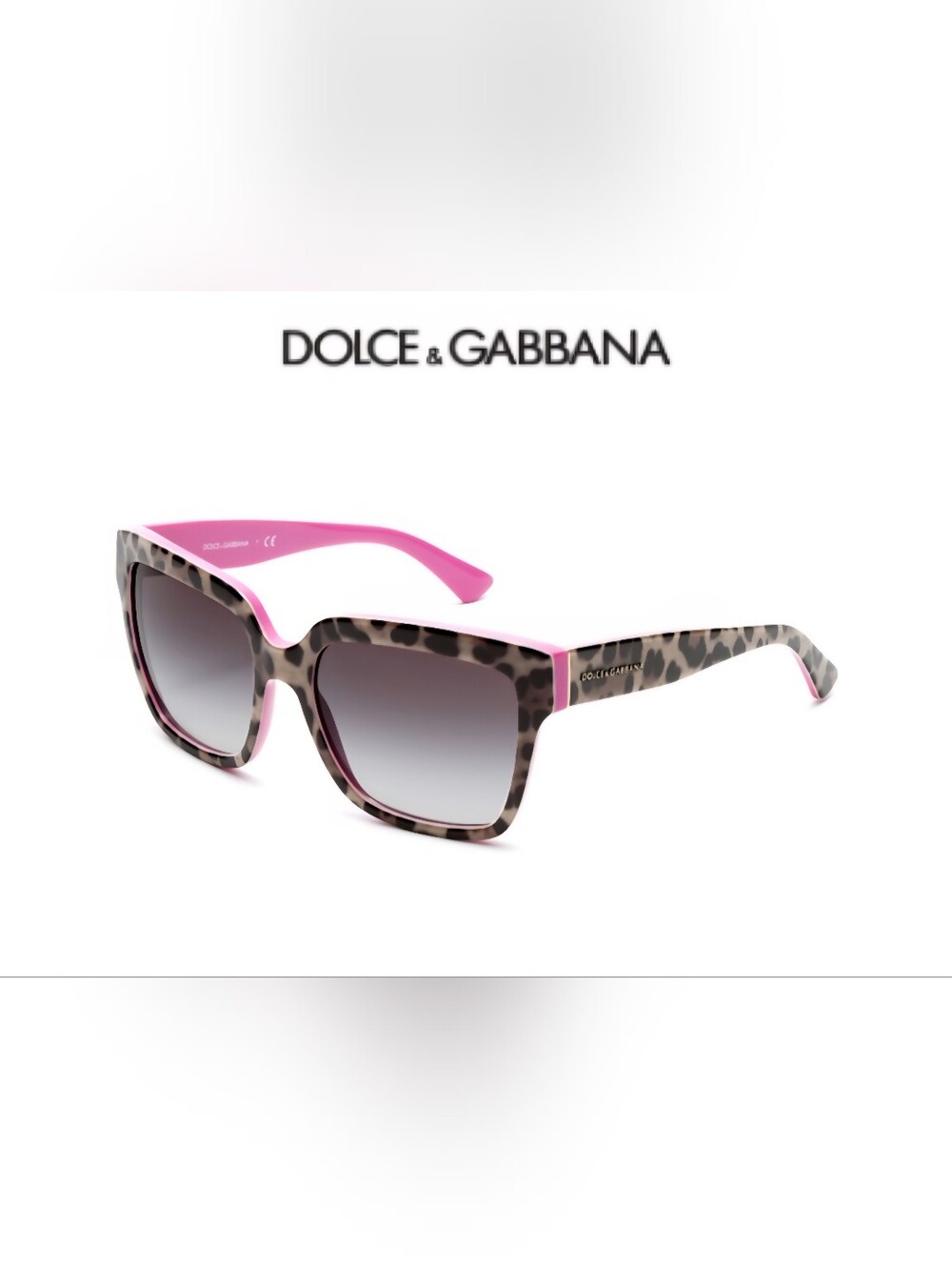 Dolce & Gabbana DG-4234 Leopard Print Square Sunglasses in Brown & Pink Acetate